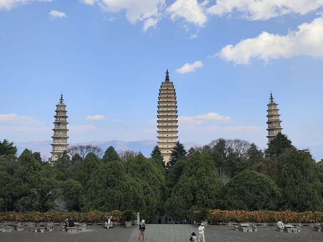 The Three Pagodas of Chongsheng Temple in Dali, Yunnan.