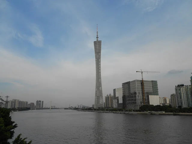 Canton Tower by the Pearl River in Guangzhou.