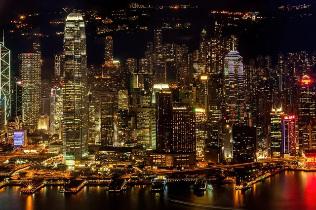The Hong Kong skyline at Victoria Harbour.