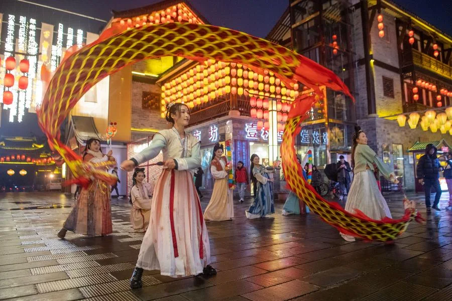 Hanfu performance in Rongchang, Chongqing, 23 February 2024. Xinhua / Tang Yi.