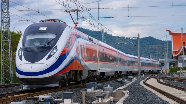 Lane Xang train near Luang Prabang, Laos, March 2023.