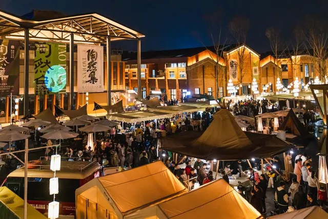 Taoxichuan’s creative district at night, 1 May 2023.