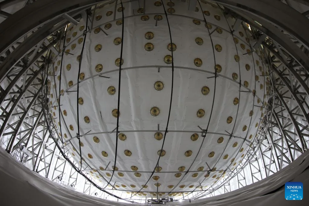JUNO’s central detector during construction, 16 December 2024.