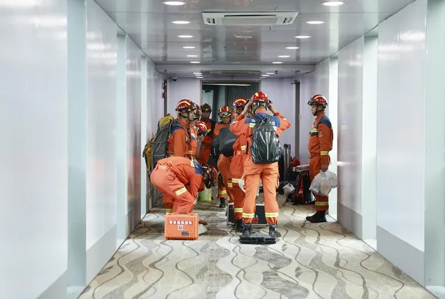 Rescue team arrival at Yangon airport, 29 March 2025; source view 3.