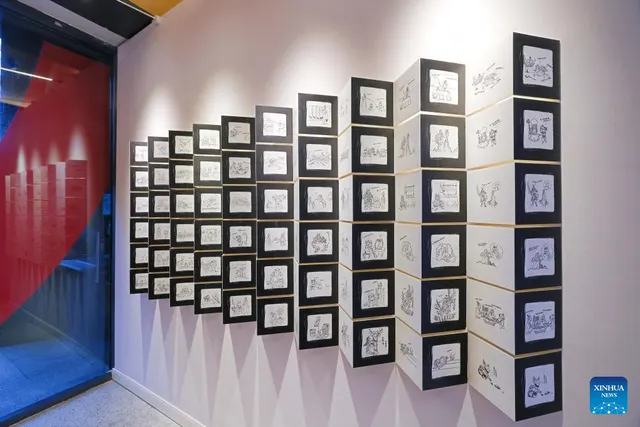 Another view of the exhibition’s hand-drawn poster collection, 3 March 2025.