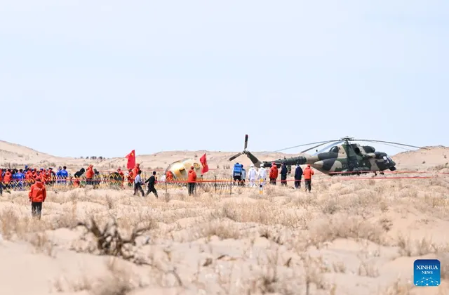 Shenzhou-19’s return capsule at Dongfeng, 30 April 2025; source view 4.