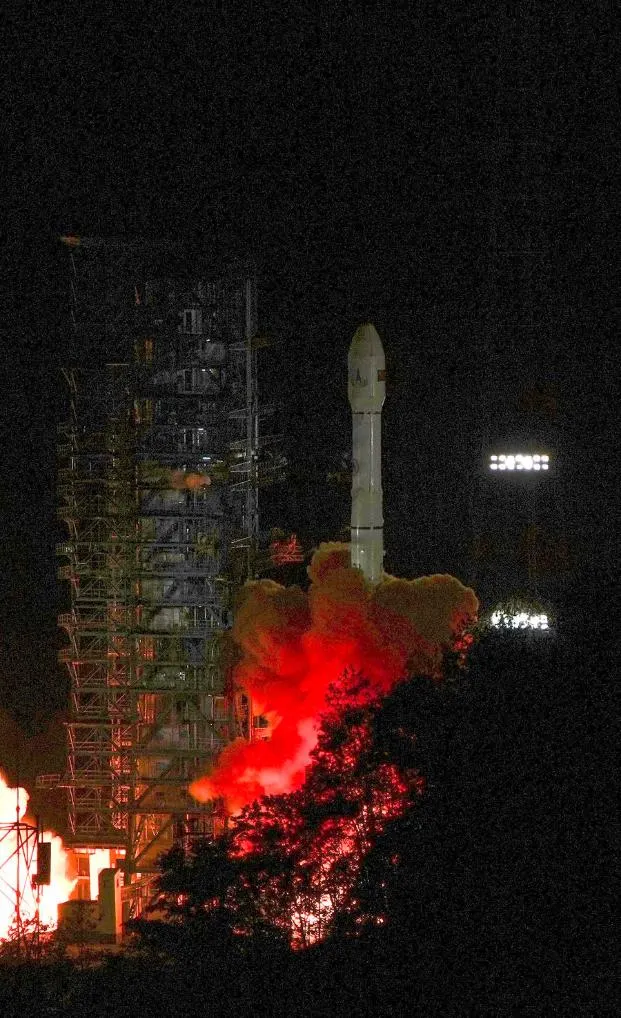 Tianwen-2’s night launch at Xichang, 29 May 2025; source view 3.