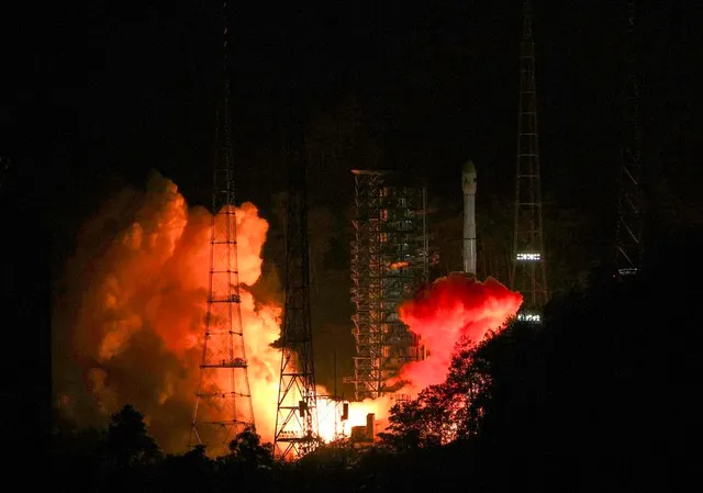 Tianwen-2’s night launch at Xichang, 29 May 2025; source view 4.