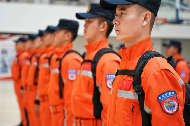 Chinese rescue personnel preparing for the February 2023 response. Xinhua.