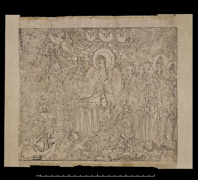 The woodblock-printed frontispiece of the 868 Diamond Sutra, British Library Or.8210/P.2, digitised by the International Dunhuang Project.