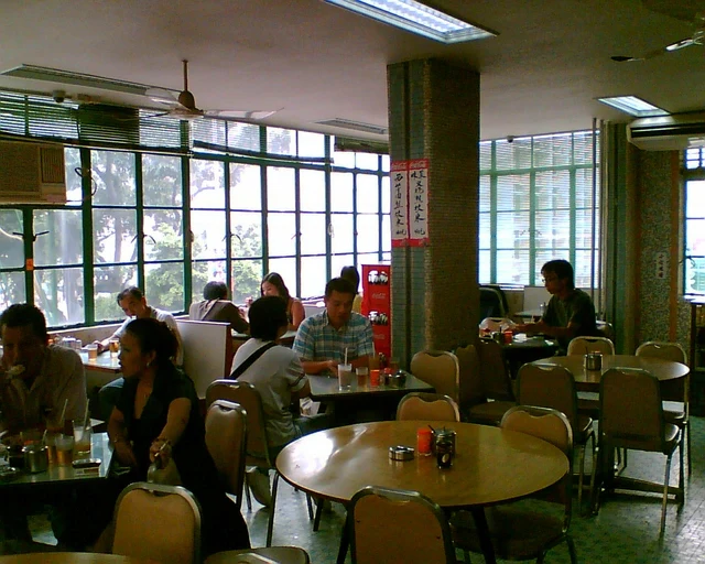 The upper-floor dining room at Mido Cafe, Yau Ma Tei.