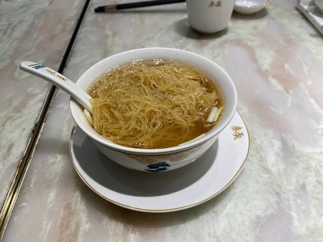A bowl of wonton noodle soup at Mak’s Noodle on the Peak.