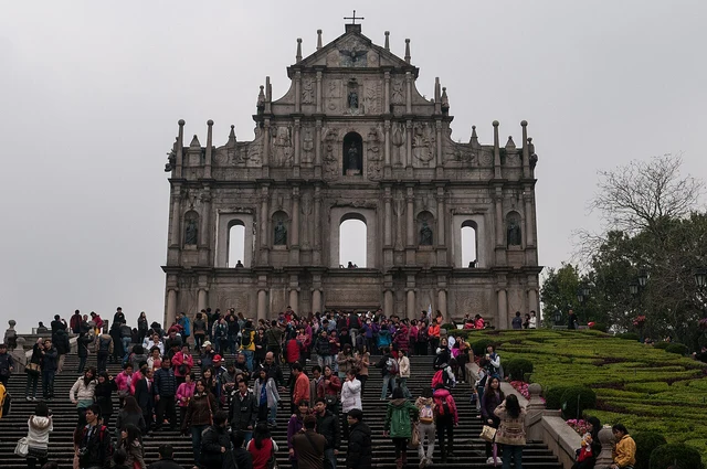 The façade of the Ruins of St Paul’s in Macao.