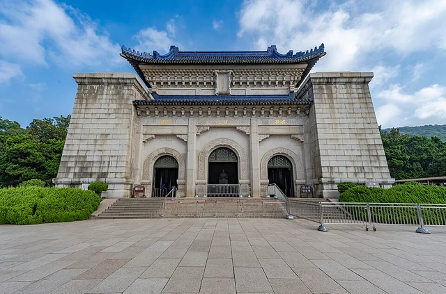 The memorial hall of Sun Yat-sen Mausoleum in Nanjing in August 2023.