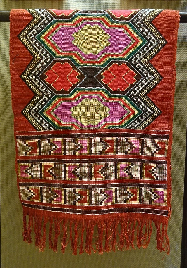 The Big Lotus Tujia cotton brocade displayed in the Sichuan Museum in Chengdu.