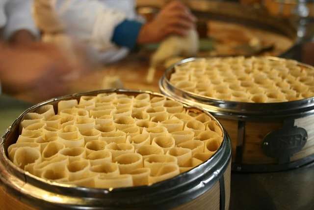 Kaolaolao oat rolls served at the Noodle Loft in Beijing; a regional dish example.