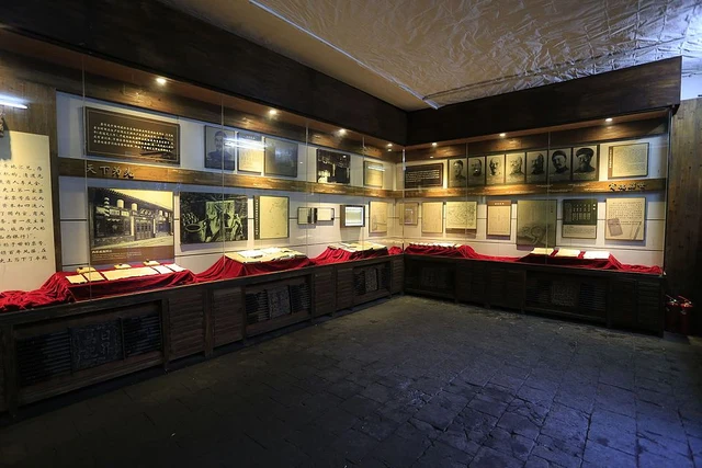 Counters and documentary displays inside Rishengchang, photographed in August 2013.