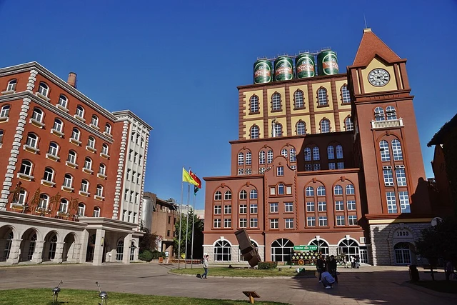 The exterior of Tsingtao Beer Museum in Qingdao, photographed in 2017.