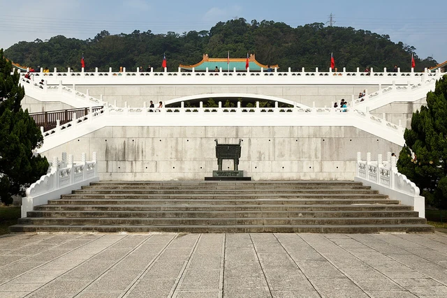 Approach steps and archway at the National Palace Museum’s Northern Branch in Shilin, Taipei.