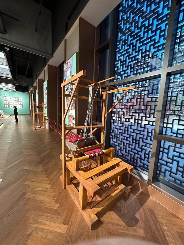 An atlas-silk loom displayed at Xinjiang Intangible Cultural Heritage Museum.
